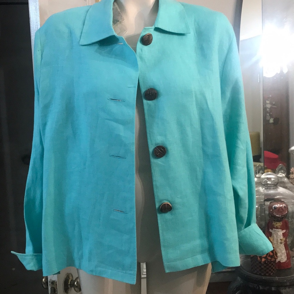 Painted Pony Turquoise Linen Jacket